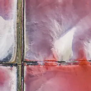 Aerial View of Pink Salt Lake Print Aerial View of Pink Salt Lake Print
