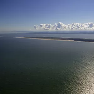 Aerial view, Spiekeroog, island in the North Sea, East Frisian Islands, Lower Saxony, Germany