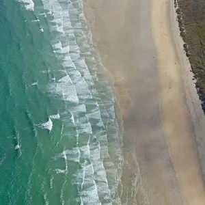 Aerial View of St Ives Beach Surf Print Aerial View of St Ives Beach Surf Print