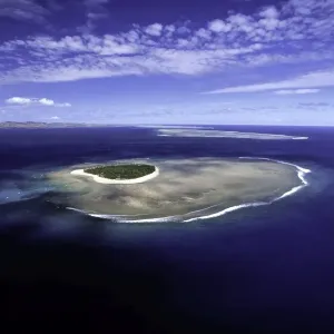 Aerial view of Tavarua island Aerial view of Tavarua island