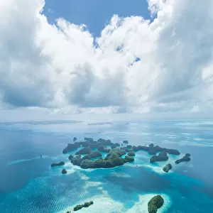 Aerial view of tropical paradise islands, Palau
