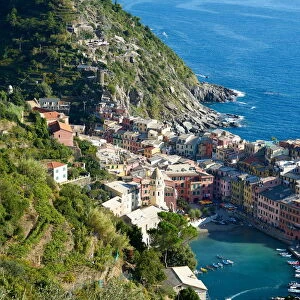 Aerial view of Vernazza / cinque terre