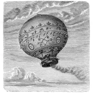 Aerostat of Rozier engraving 1881