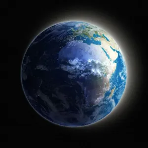 Africa and Europe, night-day artwork Africa and Europe, night-day artwork