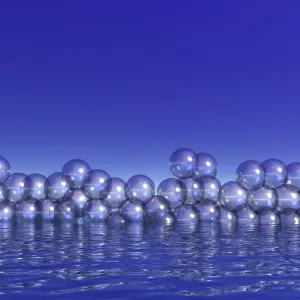 Air bubbles on water surface, 3D computer graphics Air bubbles on water surface, 3D computer graphics