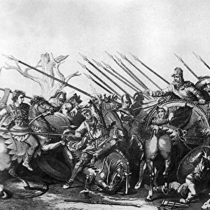 Alexander the Great fighting in battle