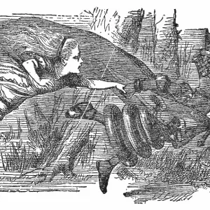 Alice and the Red Queen Running Across the Chess Board in Through the Looking-Glass Alice and the Red Queen Running Across the Chess Board in Through the Looking-Glass