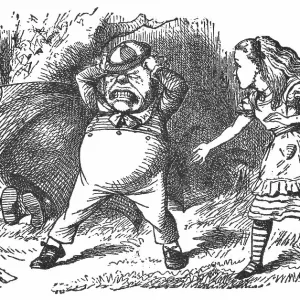 Alice with Tweedledum Angry that Tweedledee Broke His Rattle in Through the Looking-Glass Alice with Tweedledum Angry that Tweedledee Broke His Rattle in Through the Looking-Glass
