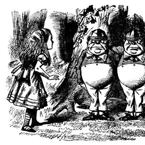 Alice, Tweedledum and Tweedledee illustration, (Alices Adventures in Wonderland)