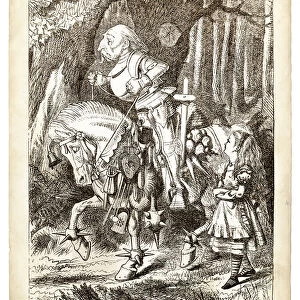 Alice and the white Knight engraving 1899