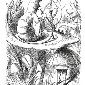 Vintage Engraving Print of Alice in Wonderland - Caterpillar Advice Vintage Engraving Print of Alice in Wonderland - Caterpillar Advice
