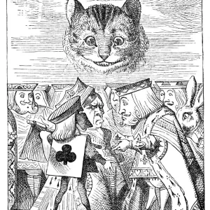 Vintage Engraving Print of Alice in Wonderland's Queen Croquet Ground Scene Vintage Engraving Print of Alice in Wonderland's Queen Croquet Ground Scene