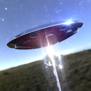 Alien abduction, illustration Alien abduction, illustration