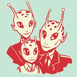 Alien Family Illustration Alien Family Illustration