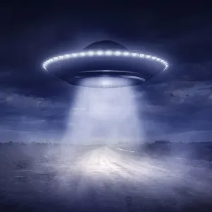 Alien Spaceship Landing Print Alien Spaceship Landing Print