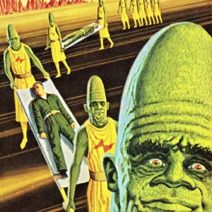 Aliens Abducting a Human: Fine Art Print Aliens Abducting a Human: Fine Art Print