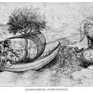 Leonardo Da Vinci Allegorical Composition Print Leonardo Da Vinci Allegorical Composition Print