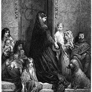 Almsgiving by Gustave Dore - 19th Century