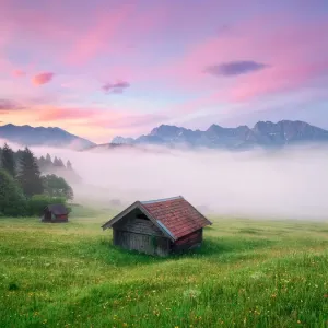Karwendel Mountains Print at Lake Gerold