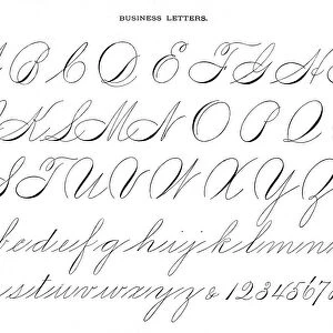 Alphabet penmanship calligraphy 1881