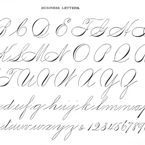 Alphabet penmanship calligraphy 1881