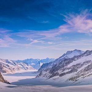 Alps mountain landscape. Beautiful winter landscape on sunny day
