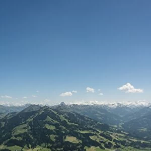 Alps with reservoir in the summer, Brixen im Thale, Tyrol, Austria