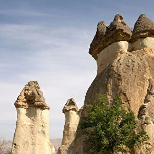 Amazing looking landscape at the Goreme Valley at Cappadocia, Turkey