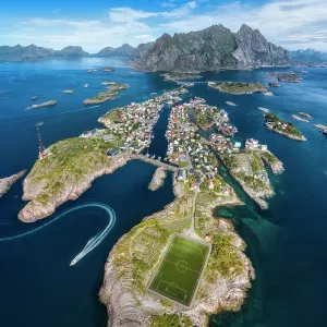 Henningsvaer Soccer Pitch Print Henningsvaer Soccer Pitch Print