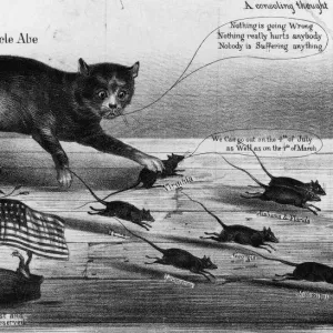 American Civil War Confederate Print: Abraham Lincoln as a Cat American Civil War Confederate Print: Abraham Lincoln as a Cat