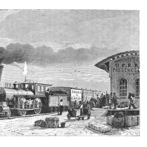 American steam train of the Union Pacific Railroad Company