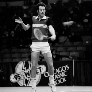 American tennis player John McEnroe during the Michelob Light Challange at the Rosemont Horizon in Rosemont, Illinois American tennis player John McEnroe during the Michelob Light Challange at the Rosemont Horizon in Rosemont, Illinois