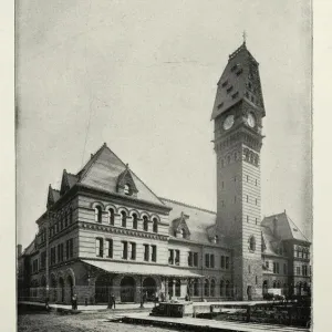 American Victorian architecture, Polk Street Depot, or Dearborn Station, Chicago, 19th Century