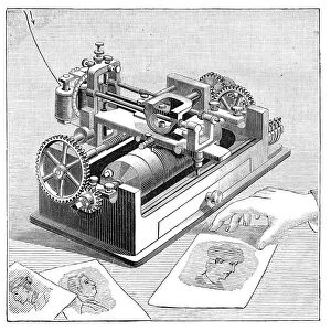 Amstutz Electro-Artograph receiver of an early fax machine from 1895