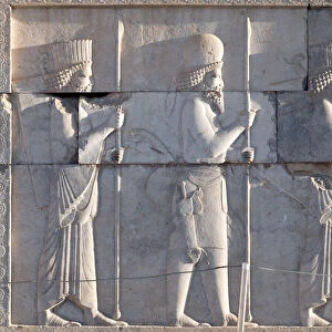 Ancient bas reliefs of Persepolis, Iran