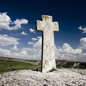 Ancient christian cross in Orheiul Vechi, Moldova