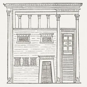 Ancient egyptian apartment building, wood engraving, published in 1876 Ancient egyptian apartment building, wood engraving, published in 1876