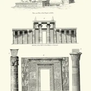 Ancient Egyptian Architecture Print - Temple at Edfu, Karnak Palace and Denderah Ancient Egyptian Architecture Print - Temple at Edfu, Karnak Palace and Denderah
