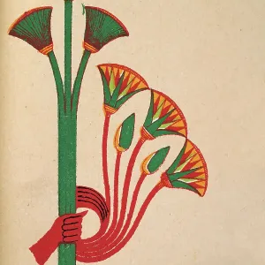 Ancient Egyptian Papyrus and Lotus Print Ancient Egyptian Papyrus and Lotus Print