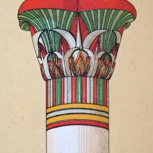 Ancient Egyptian decorative art and architecture, painted column capital from a temple at Philae Ancient Egyptian decorative art and architecture, painted column capital from a temple at Philae