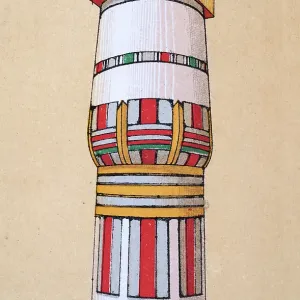 Ancient Egyptian decorative art and architecture, painted column capital from the Memnonium, Thebes Ancient Egyptian decorative art and architecture, painted column capital from the Memnonium, Thebes