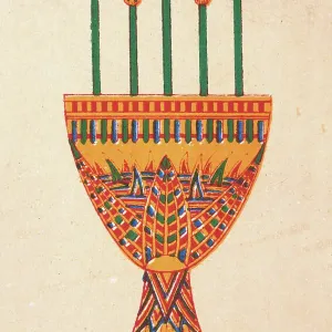 Ancient Egyptian decorative art gold and enamelled vase in the form of the Lotus Ancient Egyptian decorative art gold and enamelled vase in the form of the Lotus