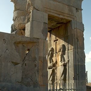 Ancient entrance gate into old Iranian capital of Persepolis