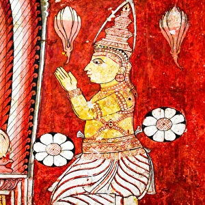 Ancient frescoes - Traditional painting of Kandyan Style, Lankatilaka Temple, Kandy