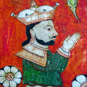 Ancient frescoes - Traditional painting of Kandyan Style, Lankatilaka Temple, Kandy Ancient frescoes - Traditional painting of Kandyan Style, Lankatilaka Temple, Kandy