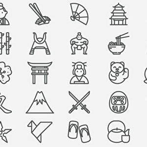 Ancient Japan Line Icons