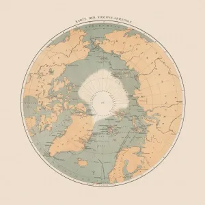 Arctic Region Print, Lithograph on Paper Arctic Region Print, Lithograph on Paper