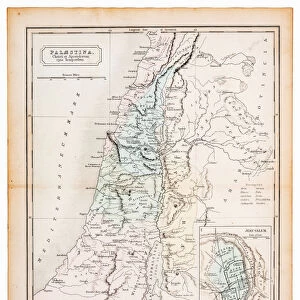 Ancient map of Palestine 1863