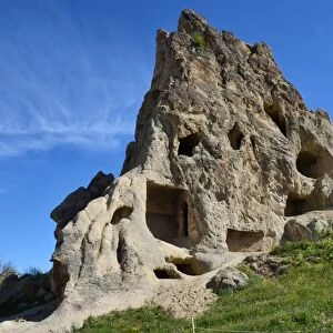 Ancient rock dwellings in Cappadocia, Turkey
