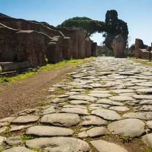 Ancient Roman Road Print in Ostia Antica Ruins Ancient Roman Road Print in Ostia Antica Ruins